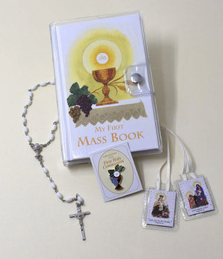 First Mass Book (My First Eucharist) Vinyl Set, White