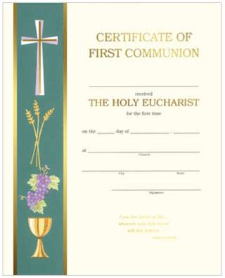 Communion Green Band Certificate