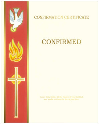 Confirmation Red Band Certificate, create your own