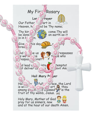 Child's Pink Cross Rosary