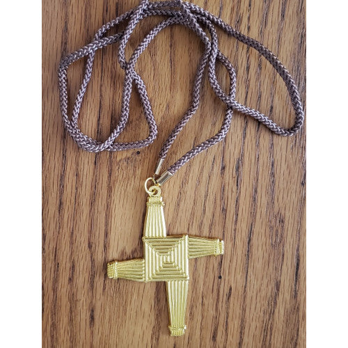 Cross, St. Brigid Cross on brown cord – Faith Matters Inc.