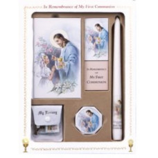 Communion Missal and Rosary Set, White Good Shepard Deluxe Boxed Set