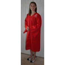 Confirmation Gown with Embroidered Dove, In Red or White,  Regular price shown, Volume Pricing available