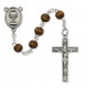Rosary,  Brown Wooden Beads with  Chalice Center