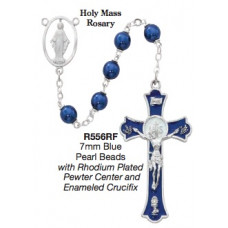 Rosary, Holy Mass Crucifix Rosary, Blue