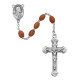 Rosary, Light Brown oval wood beads