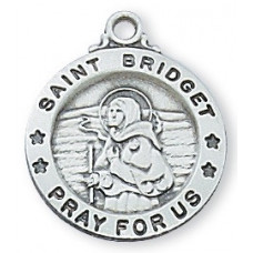 Saint Bridget, Sterling Silver Round 