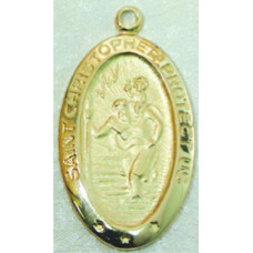 Saint Christopher Medal with Chain Gold-plated