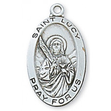 Saint Lucy, Sterling Silver Oval 