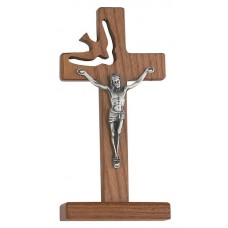 Crucifix, Holy Spirit Cut out Standing Wood 6" Cross