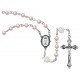 Rosary,  PINK PEARL BEADS WITh WHITE FLOWER Our Father Beads, Chalice Center